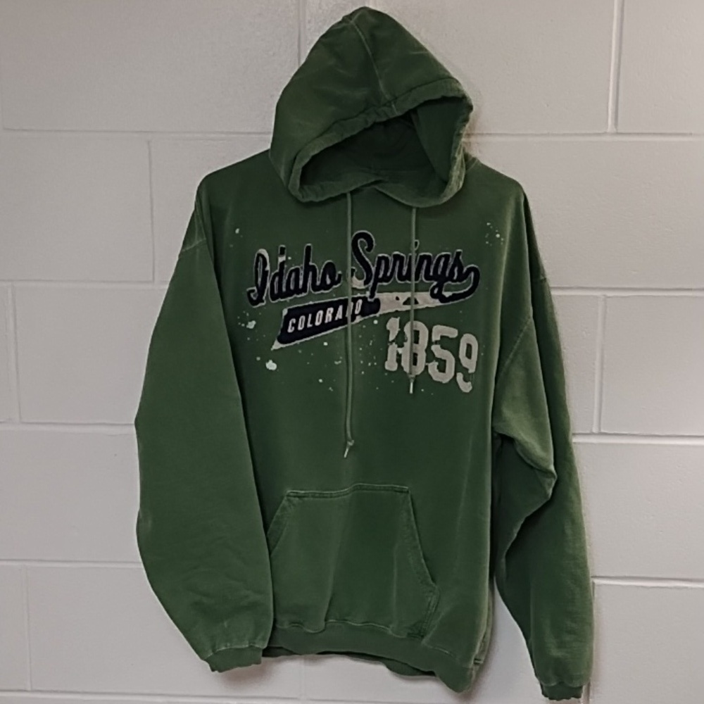 Vintage Colorado/Idaho Springs Soft Hoodie Sweatshirt Gorpcore Minimalist Med OS